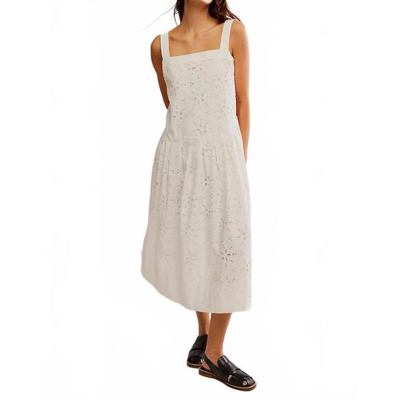 FREE PEOPLE Dresses & Skirts - NEW FREE PEOPLE primavera eyelet midi dress in white